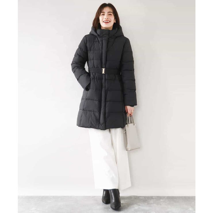 ベルト付きスムースタフタロングダウン/WEB限定サイズあり | OFUON | 詳細画像4 