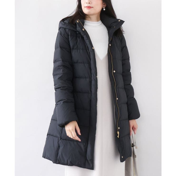 ブラック | ベルト付きスムースタフタロングダウン/WEB限定サイズあり | OFUON