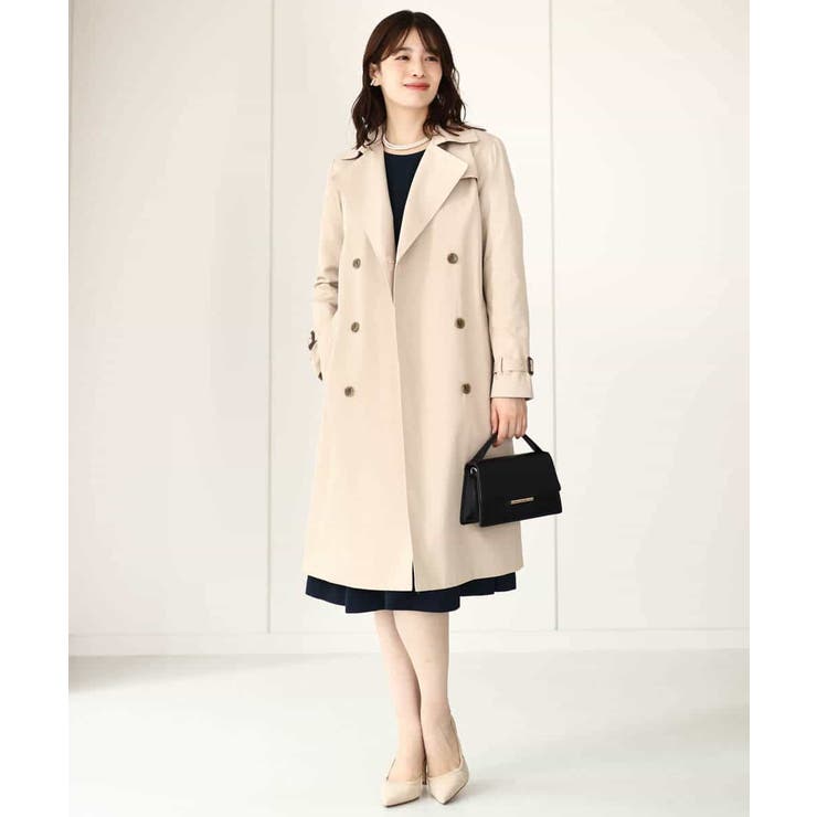 マキシ丈 ロング LANVIN フード ファー リボン トレンチ レディース