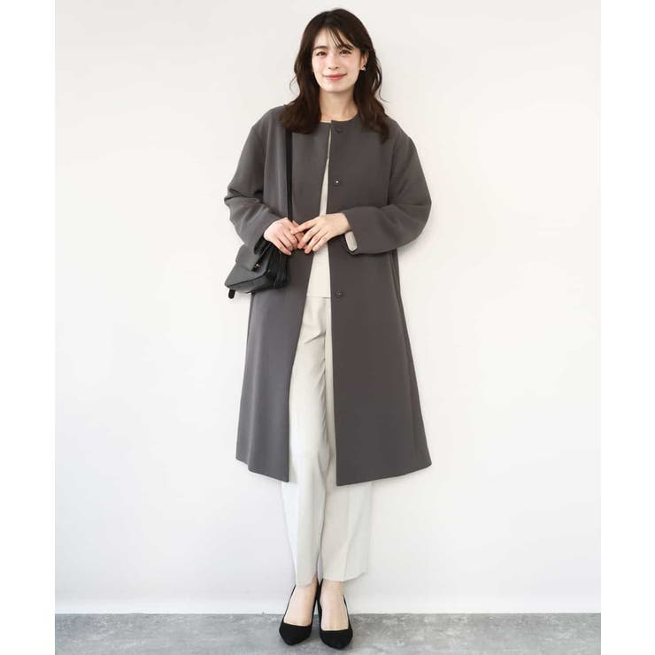 チャコール | ベーシックノーカラーコート/洗える/WEB限定 | OFUON