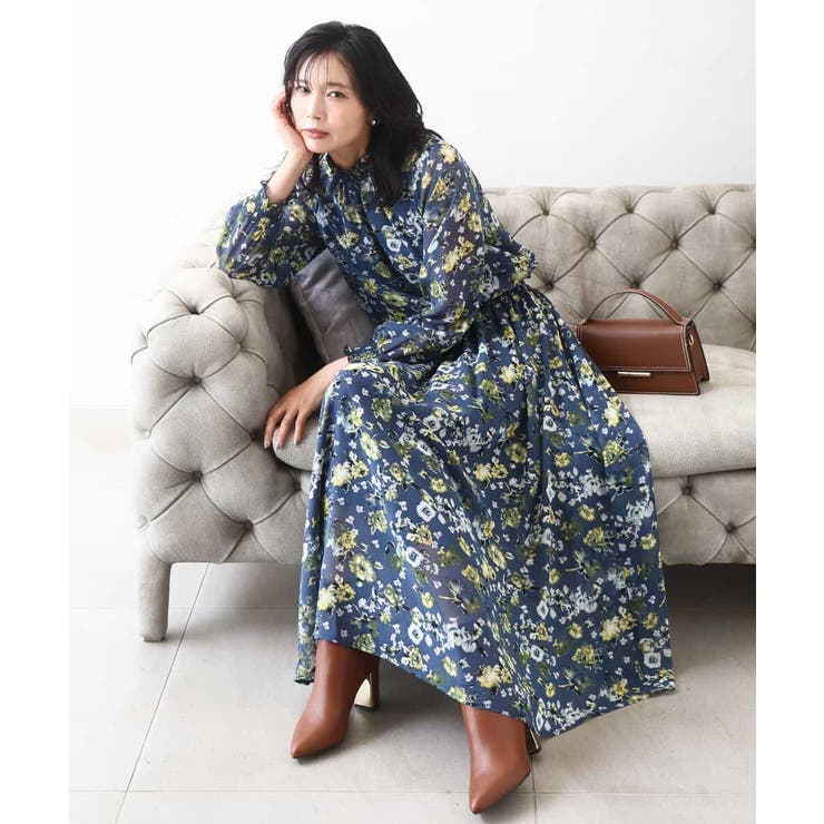 クラシックフラワープリント シフォンブラウス/洗える | MK MICHEL KLEIN | 詳細画像14 