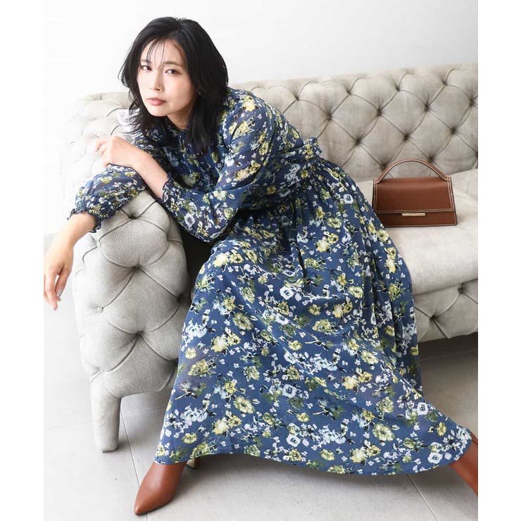 クラシックフラワープリント シフォンブラウス/洗える | MK MICHEL KLEIN | 詳細画像15 