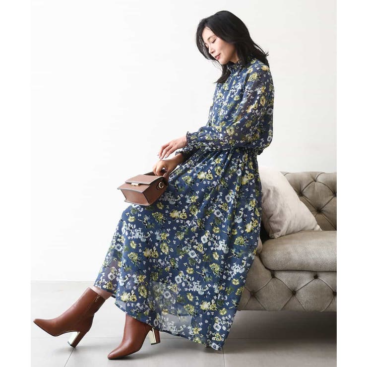 クラシックフラワープリント シフォンブラウス/洗える | MK MICHEL KLEIN | 詳細画像16 