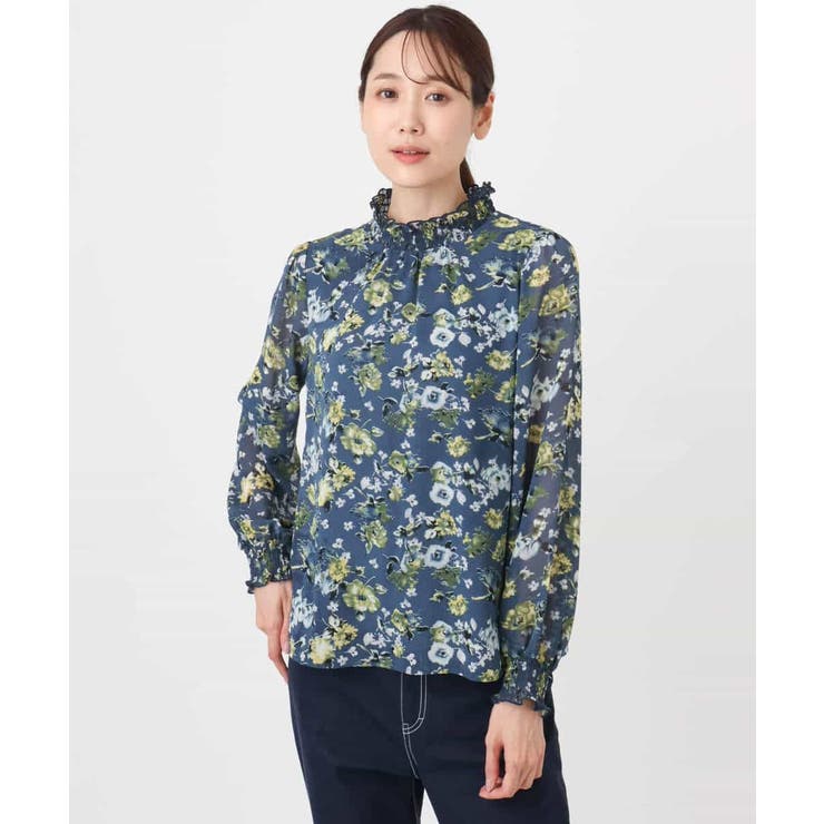 クラシックフラワープリント シフォンブラウス/洗える | MK MICHEL KLEIN | 詳細画像17 
