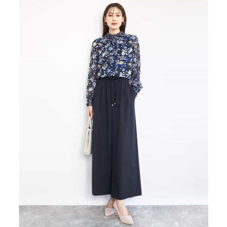 クラシックフラワープリント シフォンブラウス/洗える | MK MICHEL KLEIN | 詳細画像3 