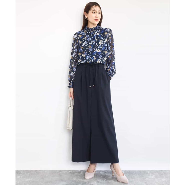 クラシックフラワープリント シフォンブラウス/洗える | MK MICHEL KLEIN | 詳細画像4 