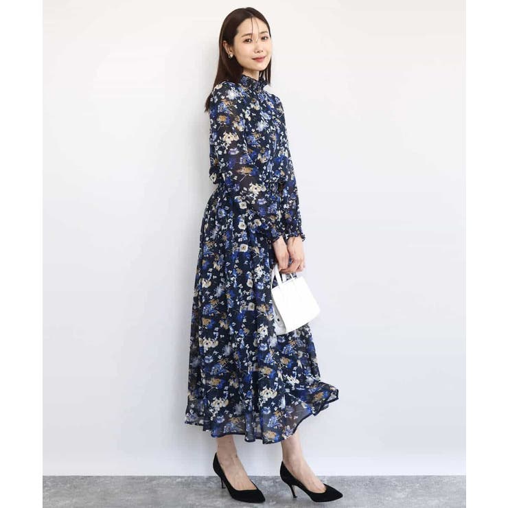 クラシックフラワープリント シフォンブラウス/洗える | MK MICHEL KLEIN | 詳細画像7 