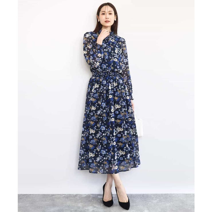 クラシックフラワープリント シフォンブラウス/洗える | MK MICHEL KLEIN | 詳細画像8 