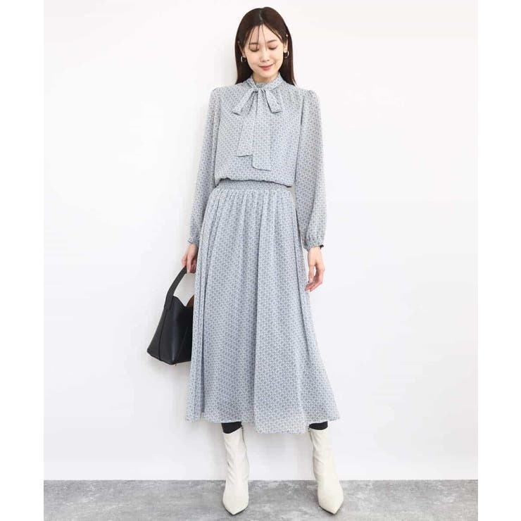 チェック柄ボウタイシフォンブラウス/洗える | MK MICHEL KLEIN | 詳細画像16 