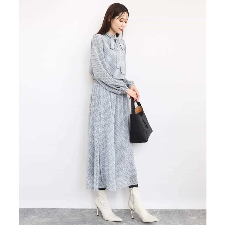 チェック柄ボウタイシフォンブラウス/洗える | MK MICHEL KLEIN | 詳細画像17 