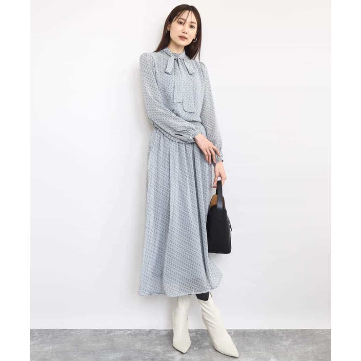 チェック柄ボウタイシフォンブラウス/洗える | MK MICHEL KLEIN | 詳細画像18 