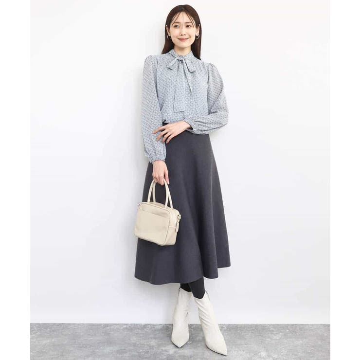 チェック柄ボウタイシフォンブラウス/洗える | MK MICHEL KLEIN | 詳細画像19 