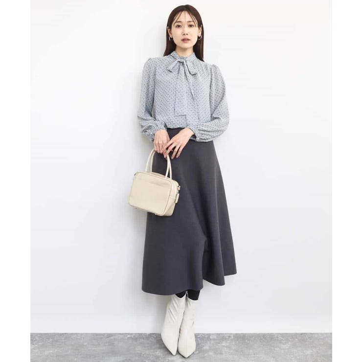 チェック柄ボウタイシフォンブラウス/洗える | MK MICHEL KLEIN | 詳細画像20 