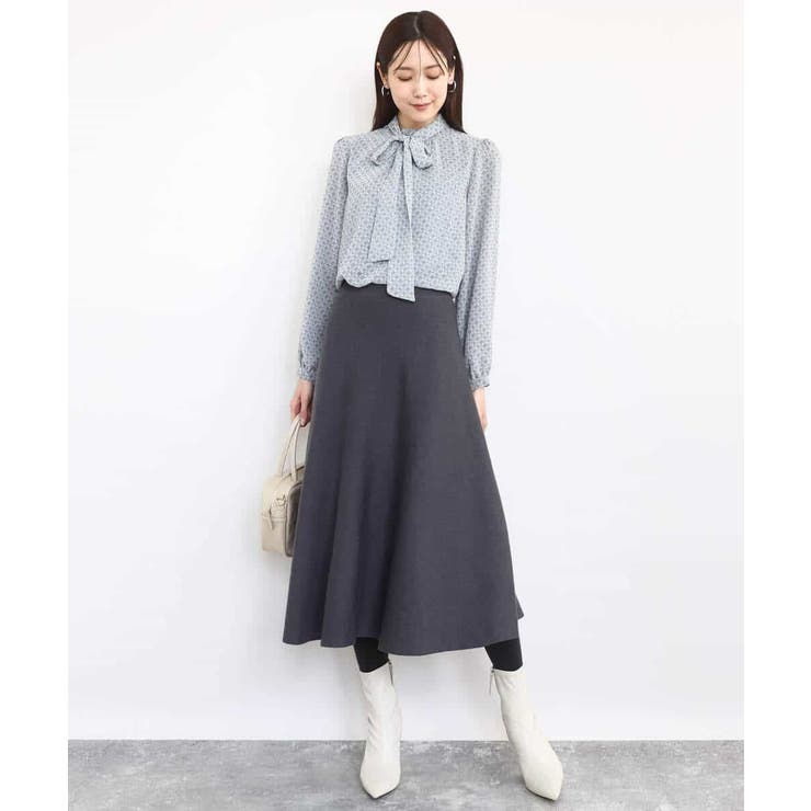 チェック柄ボウタイシフォンブラウス/洗える | MK MICHEL KLEIN | 詳細画像21 