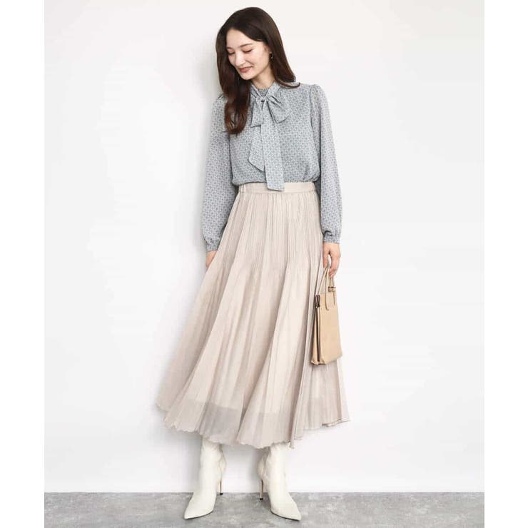 チェック柄ボウタイシフォンブラウス/洗える | MK MICHEL KLEIN | 詳細画像25 