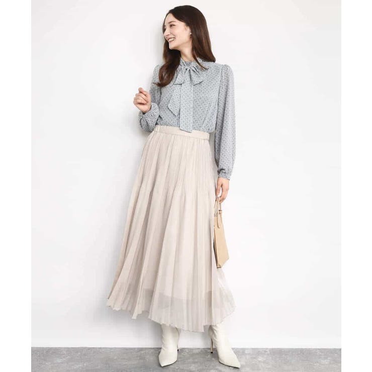 チェック柄ボウタイシフォンブラウス/洗える | MK MICHEL KLEIN | 詳細画像26 