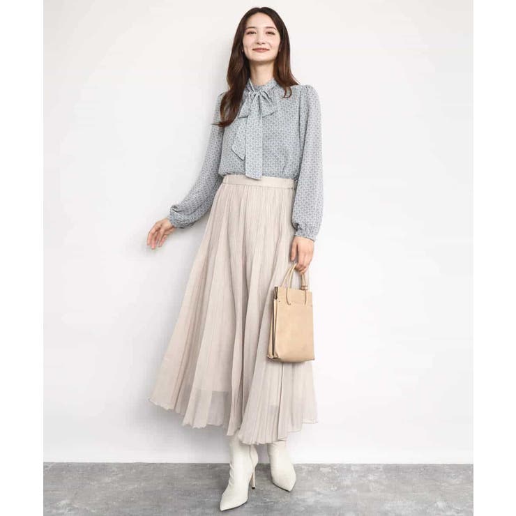 チェック柄ボウタイシフォンブラウス/洗える | MK MICHEL KLEIN | 詳細画像27 