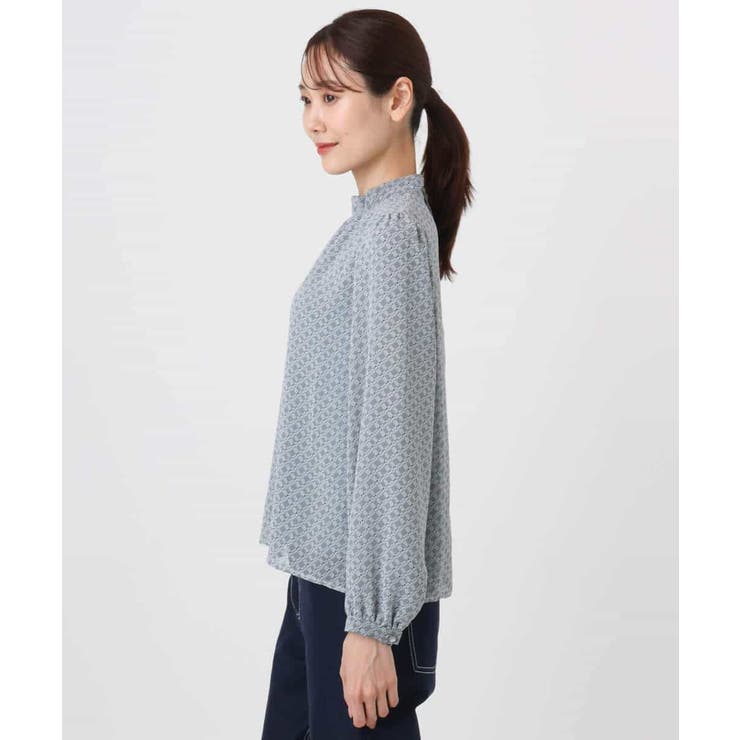 チェック柄ボウタイシフォンブラウス/洗える | MK MICHEL KLEIN | 詳細画像29 