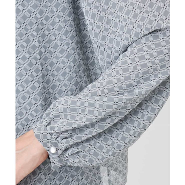 チェック柄ボウタイシフォンブラウス/洗える | MK MICHEL KLEIN | 詳細画像33 