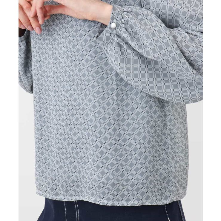 チェック柄ボウタイシフォンブラウス/洗える | MK MICHEL KLEIN | 詳細画像34 