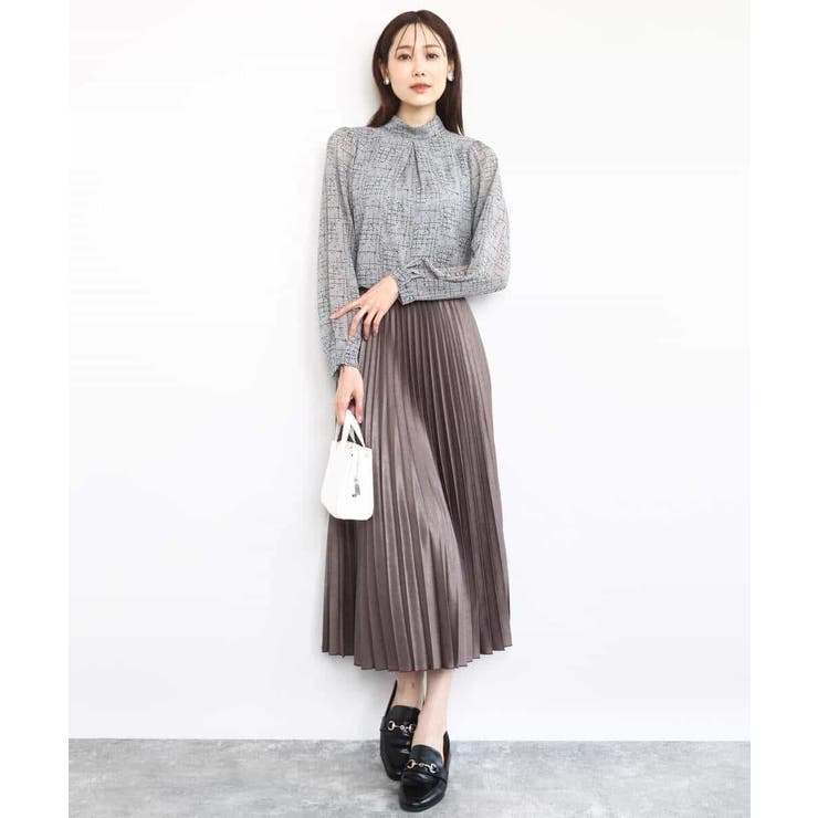 ツイード調チェックプリント シフォンブラウス/洗える | MK MICHEL KLEIN | 詳細画像10 