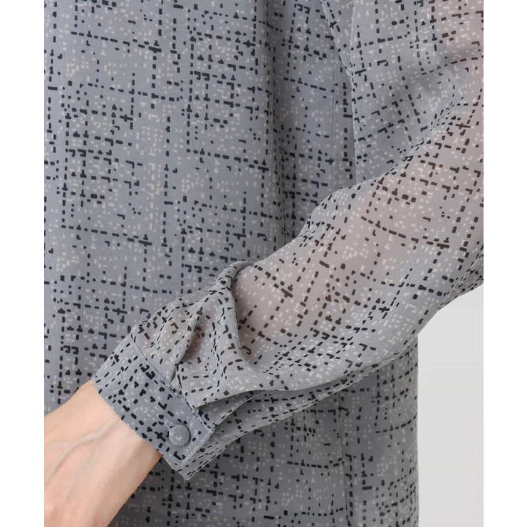 ツイード調チェックプリント シフォンブラウス/洗える | MK MICHEL KLEIN | 詳細画像21 