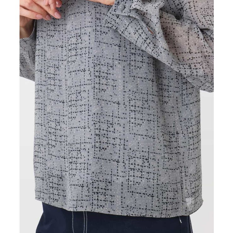 ツイード調チェックプリント シフォンブラウス/洗える | MK MICHEL KLEIN | 詳細画像22 