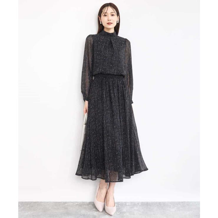 ツイード調チェックプリント シフォンブラウス/洗える | MK MICHEL KLEIN | 詳細画像3 