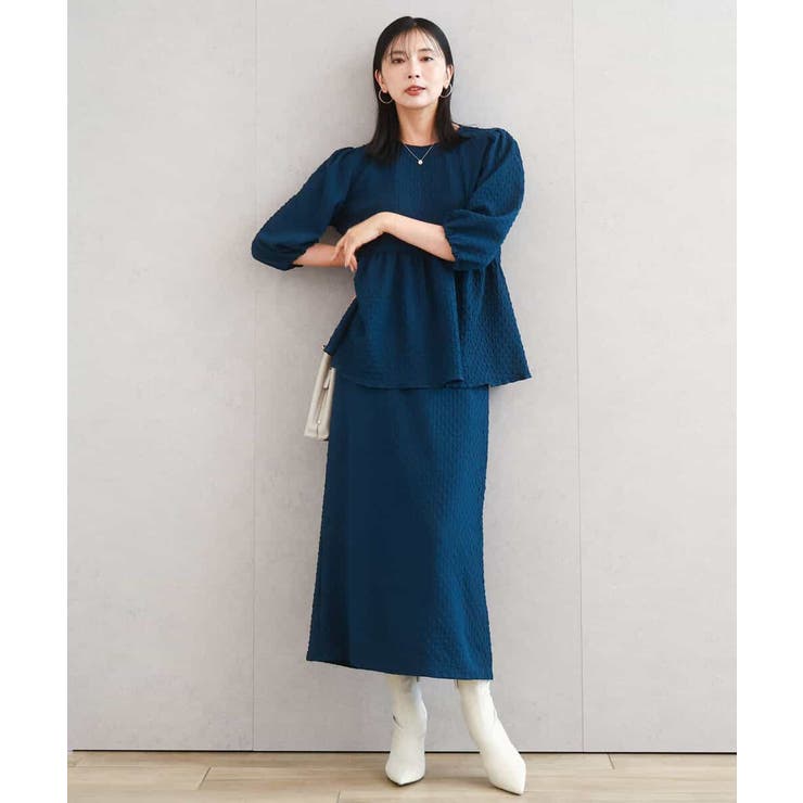 エンボス加工ペプラムブラウス/洗える | MK MICHEL KLEIN | 詳細画像11 