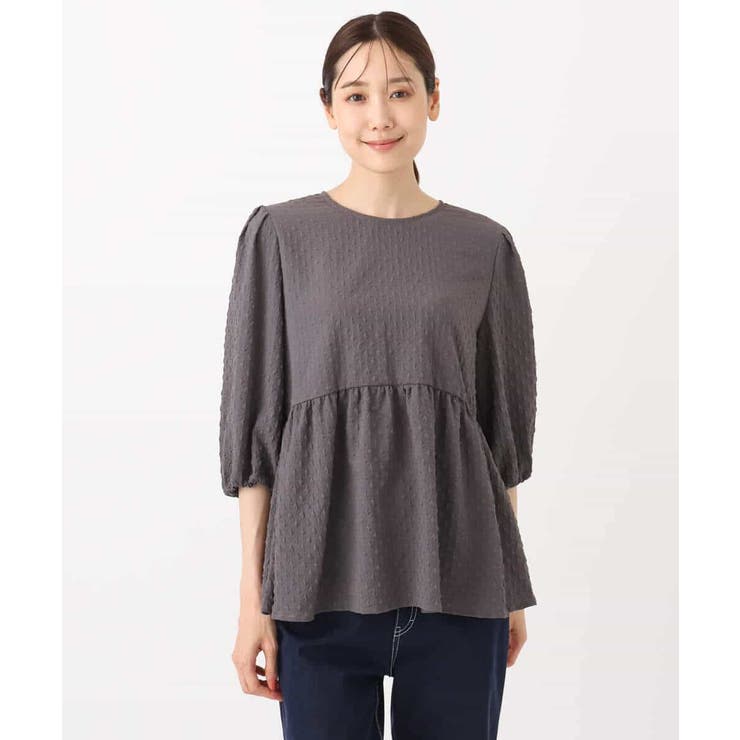 エンボス加工ペプラムブラウス/洗える | MK MICHEL KLEIN | 詳細画像13 