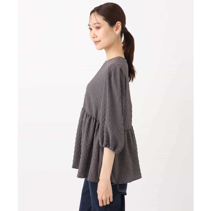 エンボス加工ペプラムブラウス/洗える | MK MICHEL KLEIN | 詳細画像14 