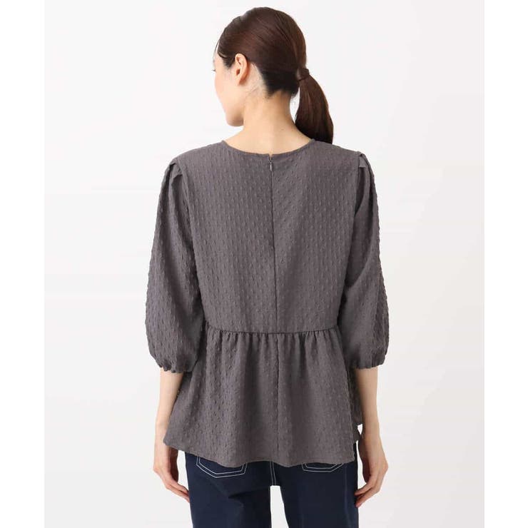 エンボス加工ペプラムブラウス/洗える | MK MICHEL KLEIN | 詳細画像15 