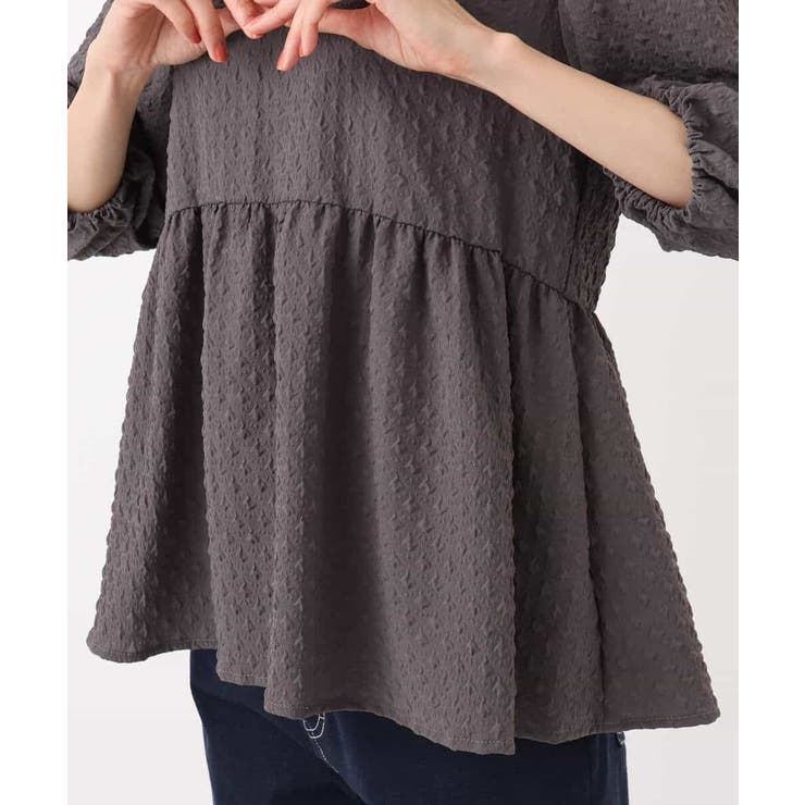 エンボス加工ペプラムブラウス/洗える | MK MICHEL KLEIN | 詳細画像19 