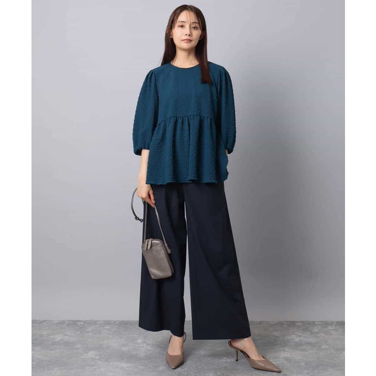 エンボス加工ペプラムブラウス/洗える | MK MICHEL KLEIN | 詳細画像3 