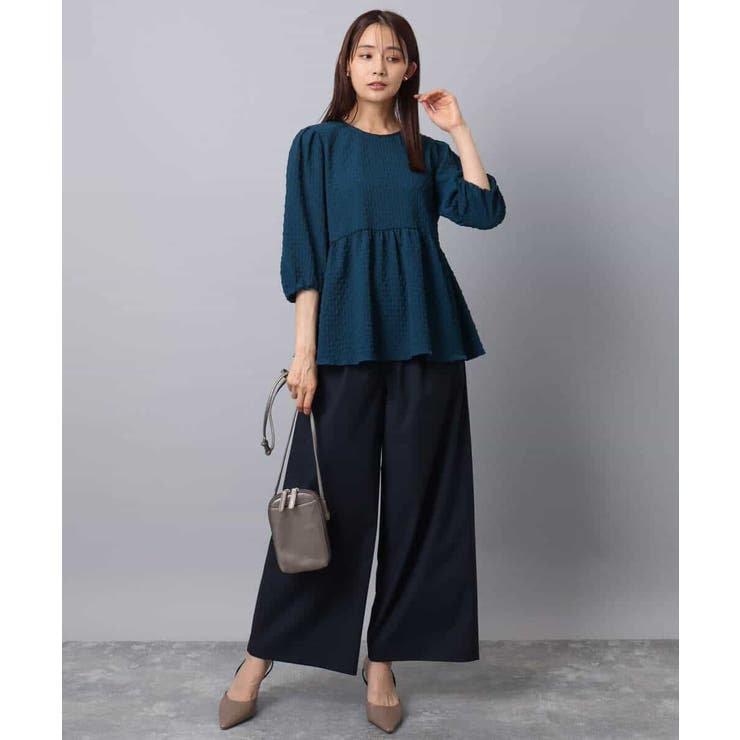 エンボス加工ペプラムブラウス/洗える | MK MICHEL KLEIN | 詳細画像4 