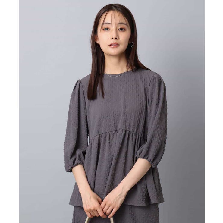 エンボス加工ペプラムブラウス/洗える | MK MICHEL KLEIN | 詳細画像6 