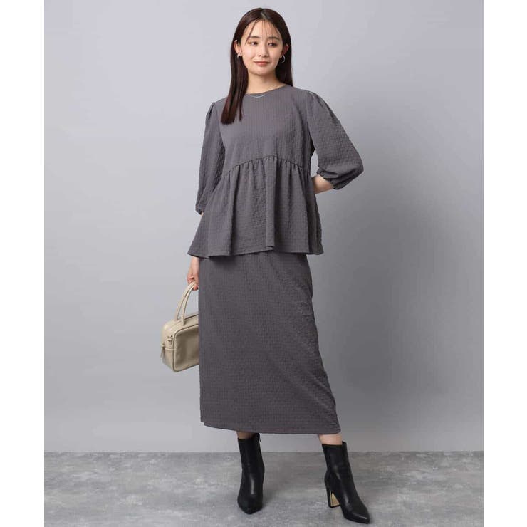 エンボス加工ペプラムブラウス/洗える | MK MICHEL KLEIN | 詳細画像8 