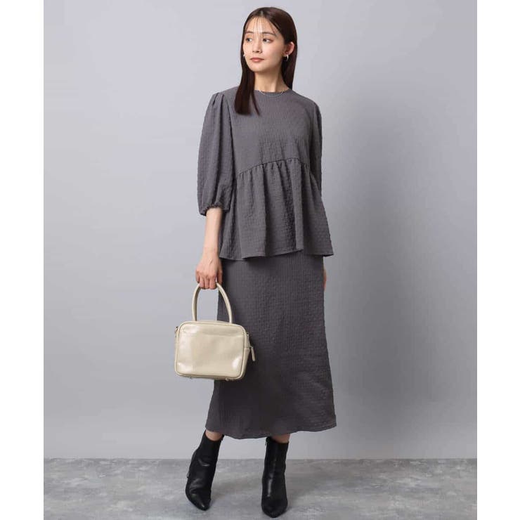 エンボス加工ペプラムブラウス/洗える | MK MICHEL KLEIN | 詳細画像9 