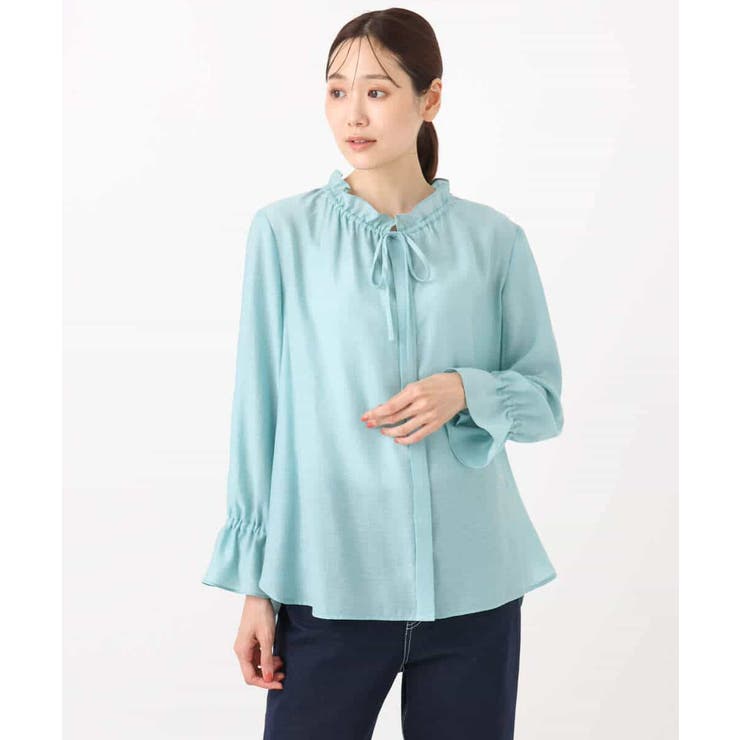 フリルネックディティールブラウス/洗える | MK MICHEL KLEIN | 詳細画像13 