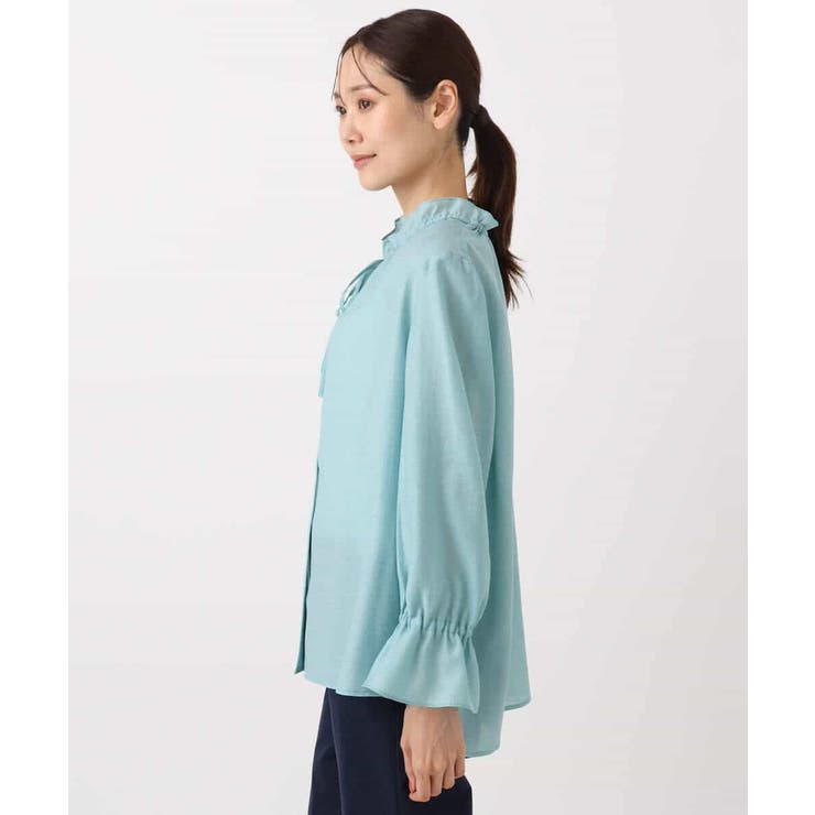 フリルネックディティールブラウス/洗える | MK MICHEL KLEIN | 詳細画像14 