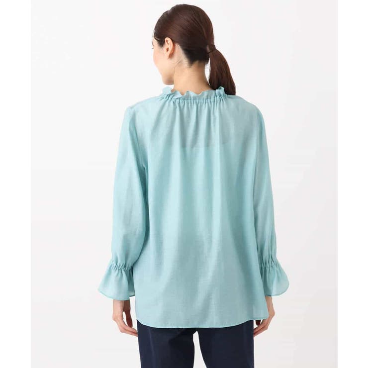 フリルネックディティールブラウス/洗える | MK MICHEL KLEIN | 詳細画像15 