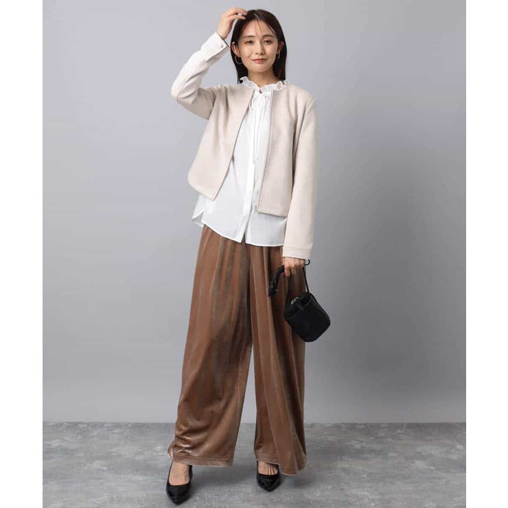 フリルネックディティールブラウス/洗える | MK MICHEL KLEIN | 詳細画像7 