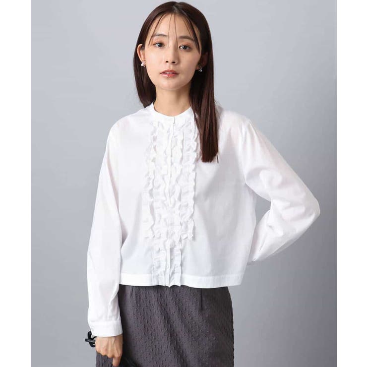 フロントフリルデザインブラウス/洗える | MK MICHEL KLEIN | 詳細画像2 