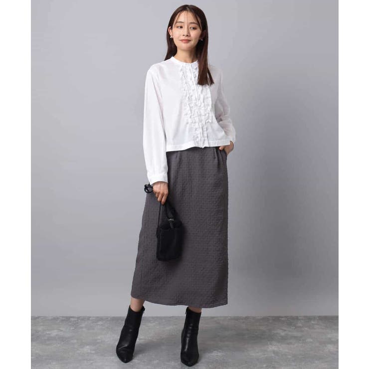 フロントフリルデザインブラウス/洗える | MK MICHEL KLEIN | 詳細画像3 