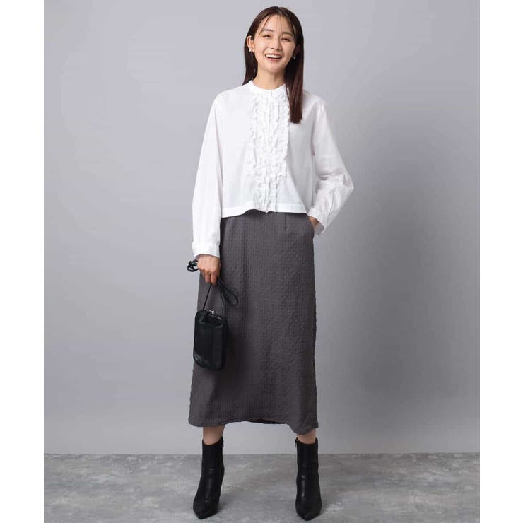 フロントフリルデザインブラウス/洗える | MK MICHEL KLEIN | 詳細画像4 