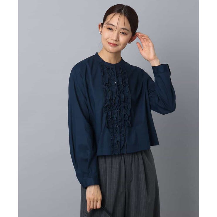 フロントフリルデザインブラウス/洗える | MK MICHEL KLEIN | 詳細画像5 