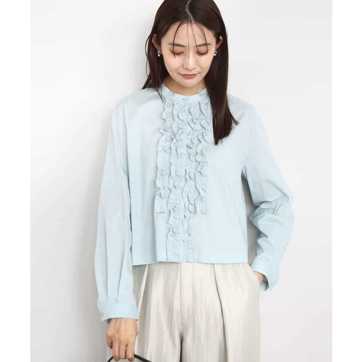 フロントフリルデザインブラウス/洗える | MK MICHEL KLEIN | 詳細画像8 