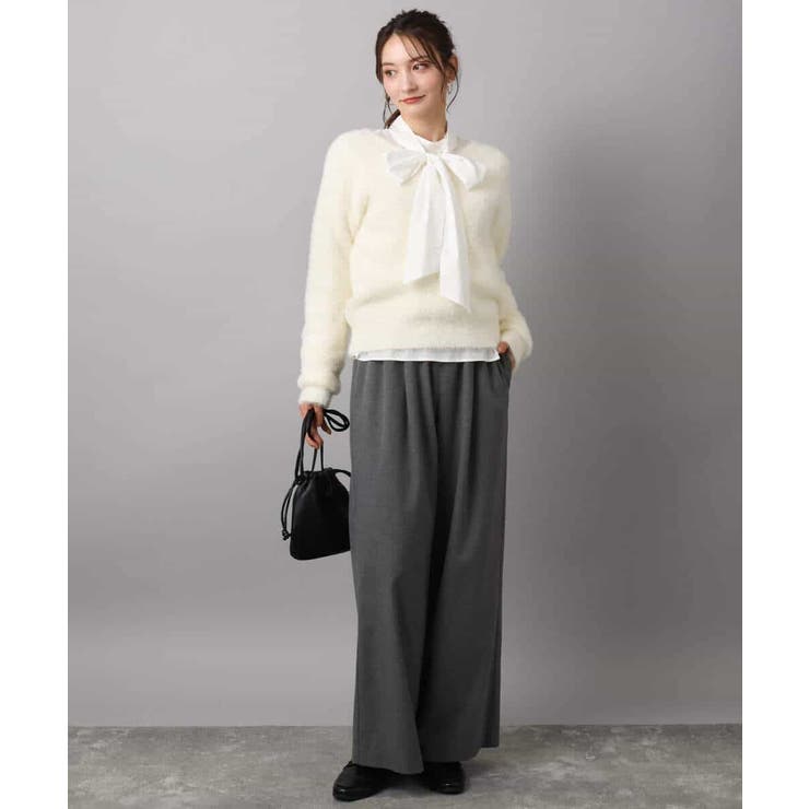 ボウタイ付きスタンドネックコットンブラウス/洗える | MK MICHEL KLEIN | 詳細画像12 