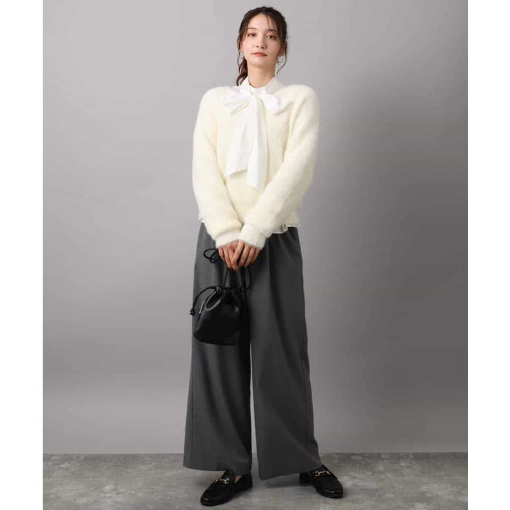 ボウタイ付きスタンドネックコットンブラウス/洗える | MK MICHEL KLEIN | 詳細画像14 