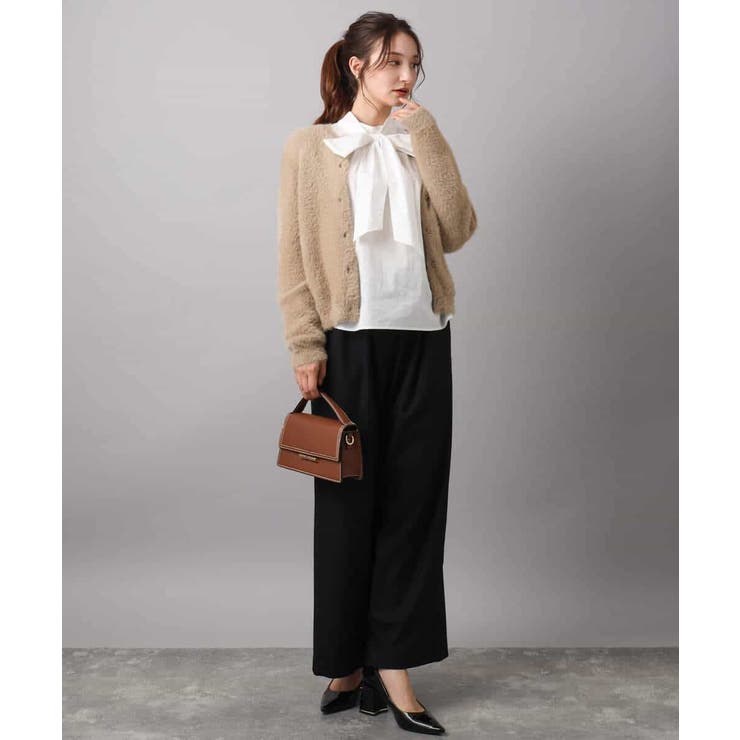 ボウタイ付きスタンドネックコットンブラウス/洗える | MK MICHEL KLEIN | 詳細画像18 